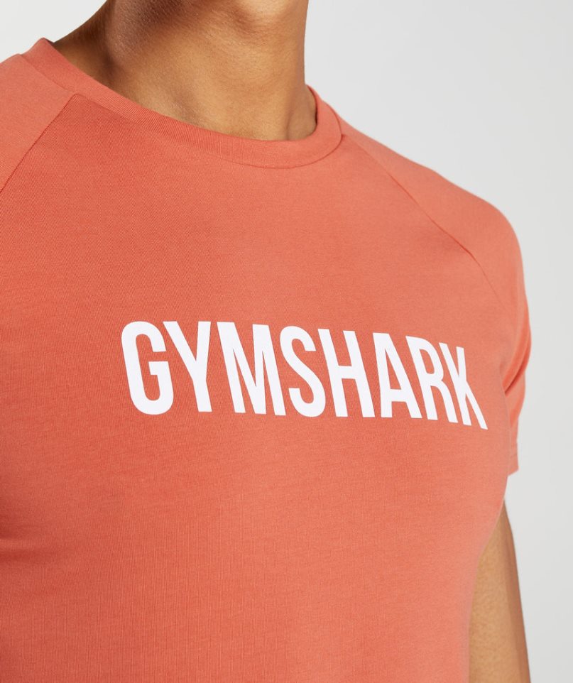 Men's Gymshark Apollo T-Shirts Orange | NZ 0GTQND